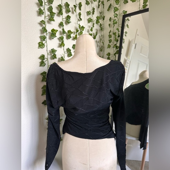 Wrapper Goth Black Lined Blouse Size Small/Medium - Picture 3 of 8